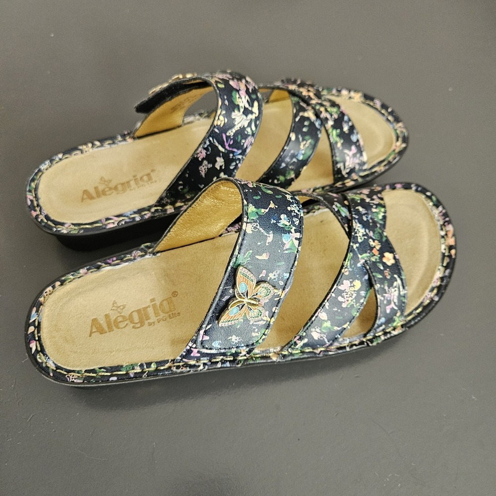 Alegria by PG Lite Sandals Womens 40 Multicolor Leather VIC-7504 Butterfly